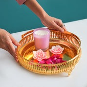 MARKET99 Golden Round Nordic Basket With Handle