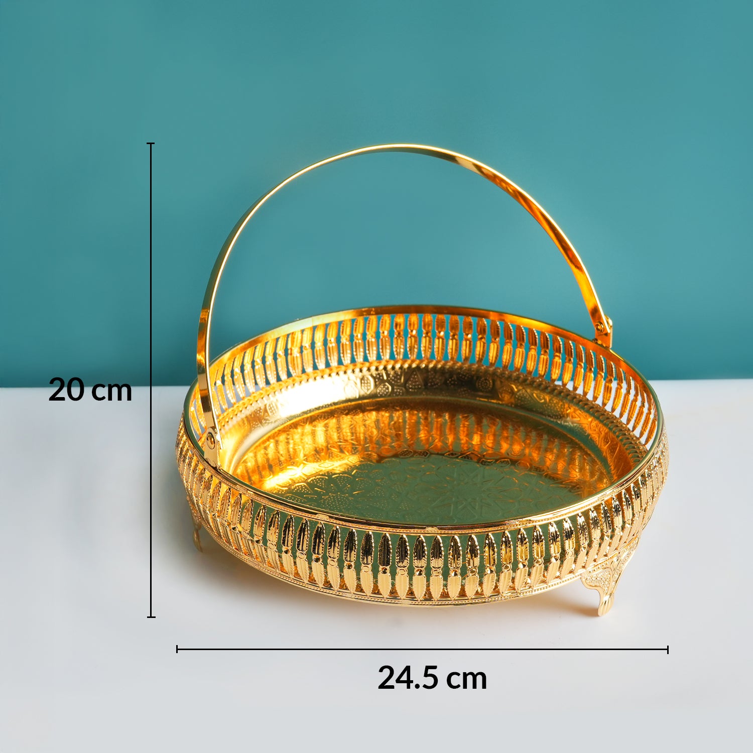 MARKET99 Golden Round Nordic Basket With Handle