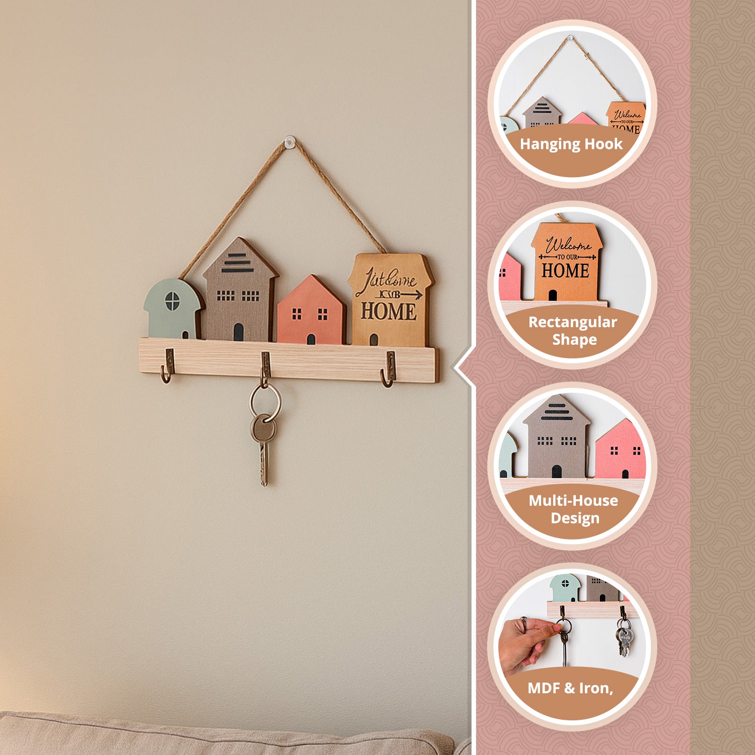 MARKET99 Multi-Color House Hanging Hooks