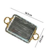 Market99 Ornate Rim Iron Decorative Tray, 36.5 x 19.5 cm