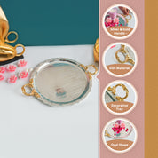 MARKET99 Oval Decorative Tray (Iron, 34.5 x 26cm)