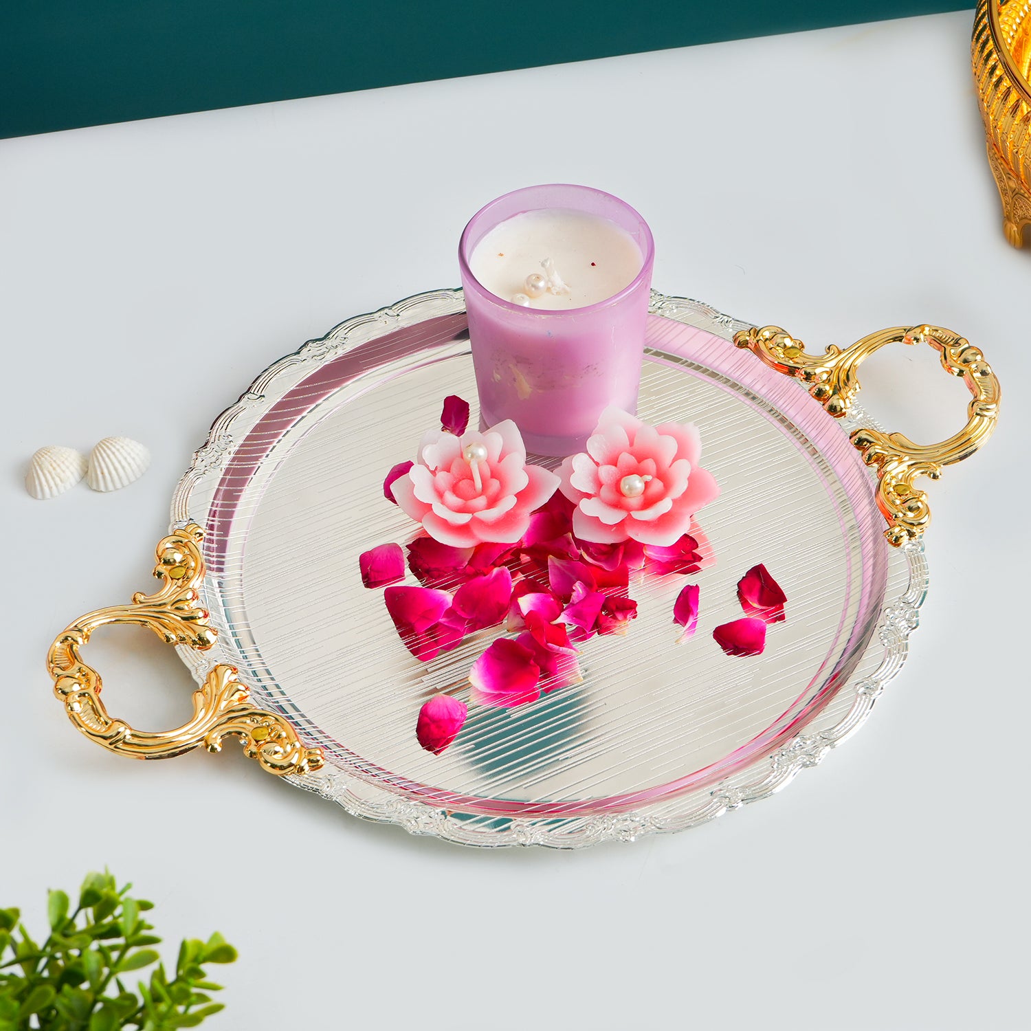 MARKET99 Oval Decorative Tray (Iron, 34.5 x 26cm)