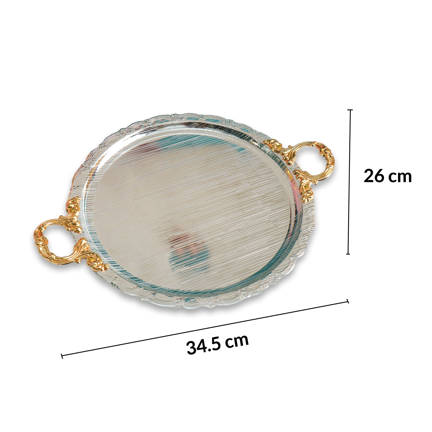 MARKET99 Oval Decorative Tray (Iron, 34.5 x 26cm)
