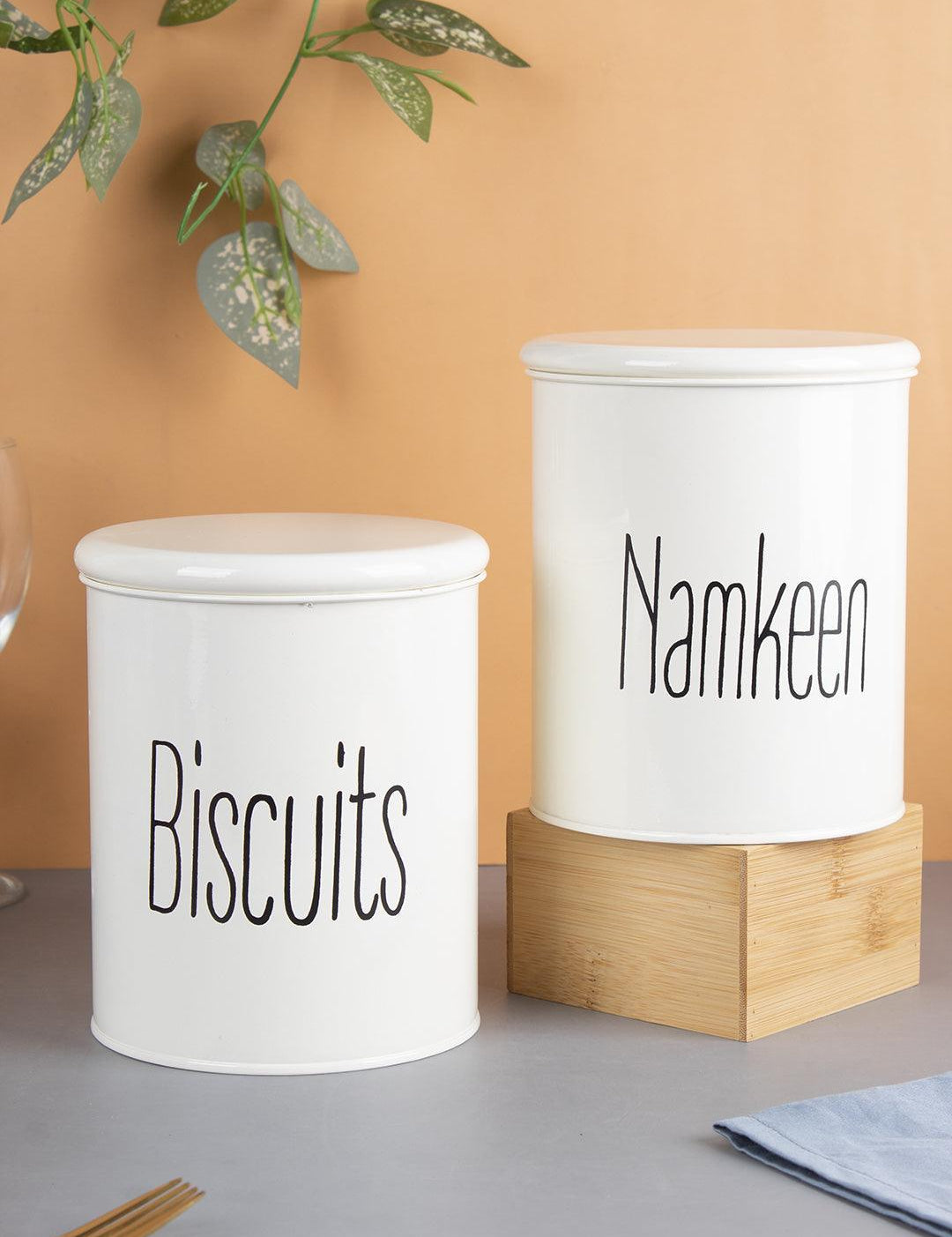 Biscuits & Namkeen Set Of 2 ( White, Each 1700 Ml ) - MARKET 99