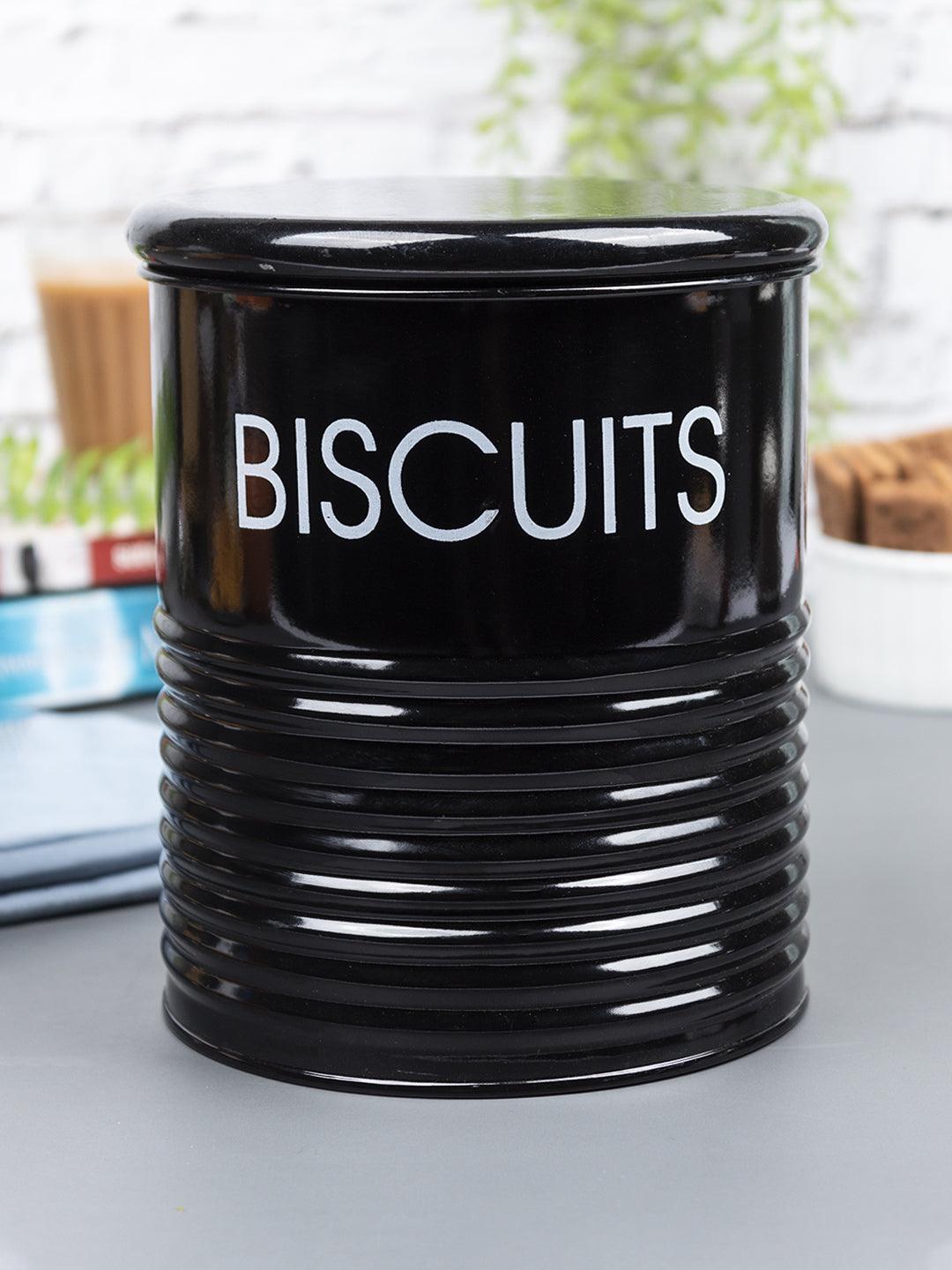 Black biscuit sale jar