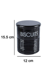 Biscuits Jar with Lid - (Black, 1700mL) - MARKET 99