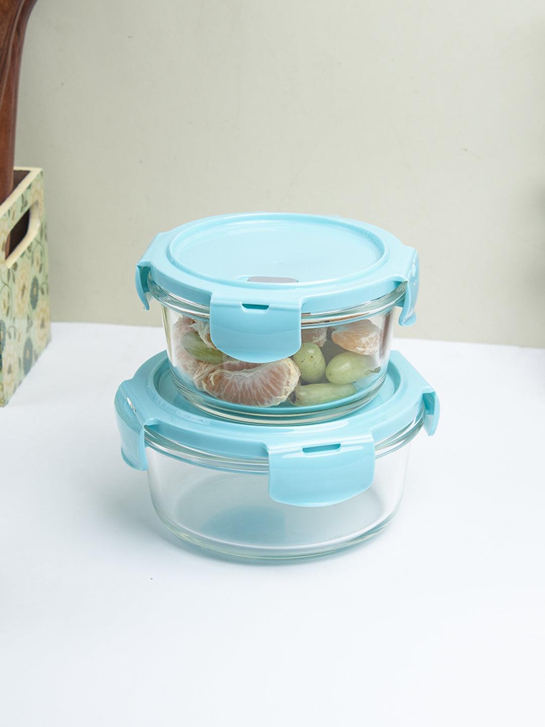 Blue Donuts Glass 40 Oz Food Storage Containers with Wood Airtight Lids, 1  Unit - City Market