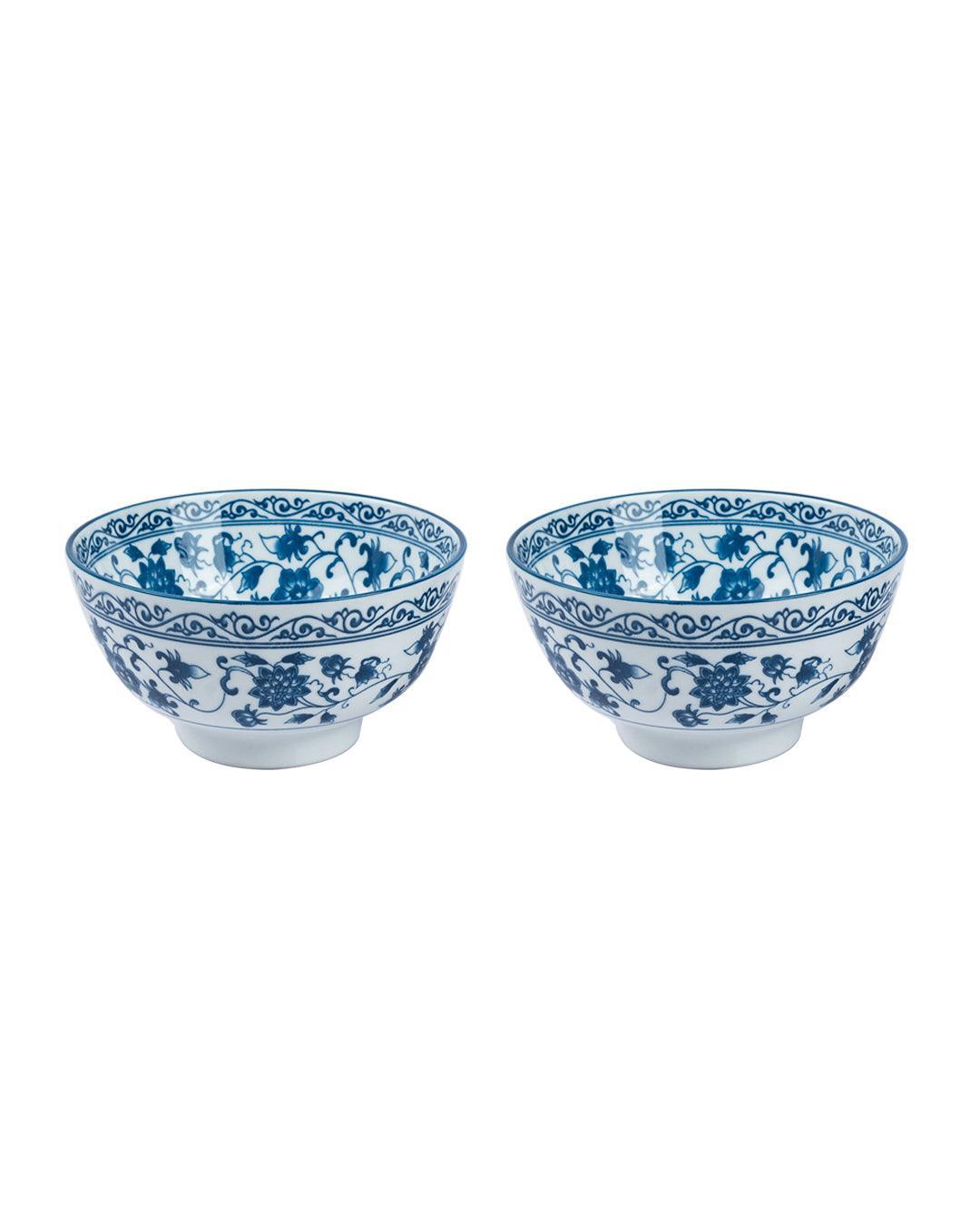Bowls, Glossy Finish, Royal Blue, Ceramic, Set of 2, 300 mL - MARKET 99