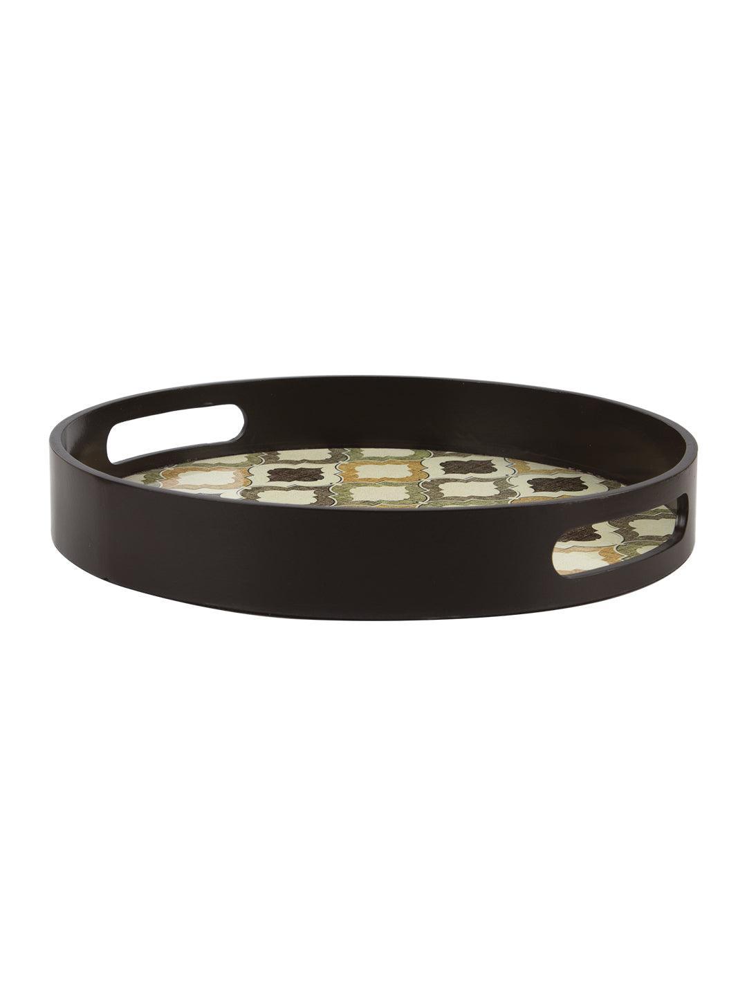 Brown Round Tray with handle - Market 99 - MARKET 99