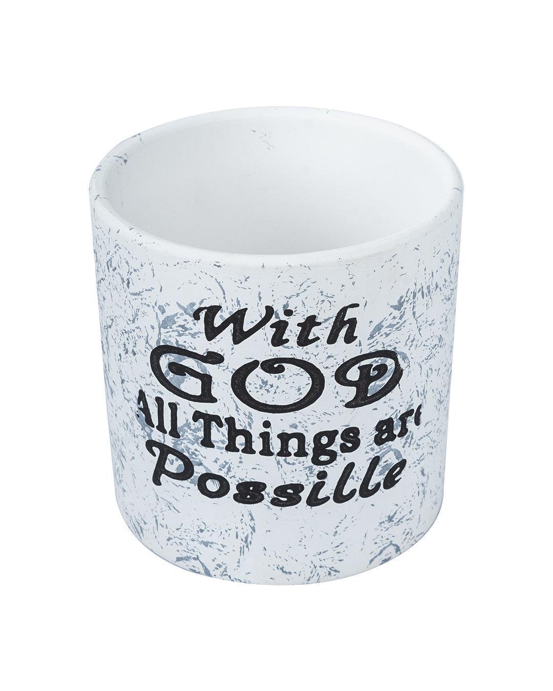 Ceramic, Table Planter, Quirky Quotes, Matt : Finish, Multicolor