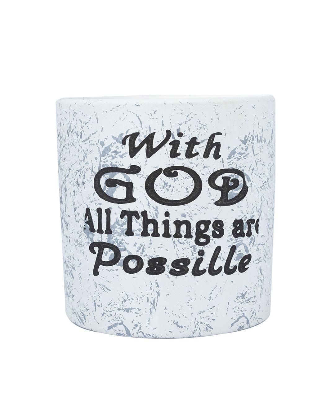 Ceramic, Table Planter, Quirky Quotes, Matt : Finish, Multicolor