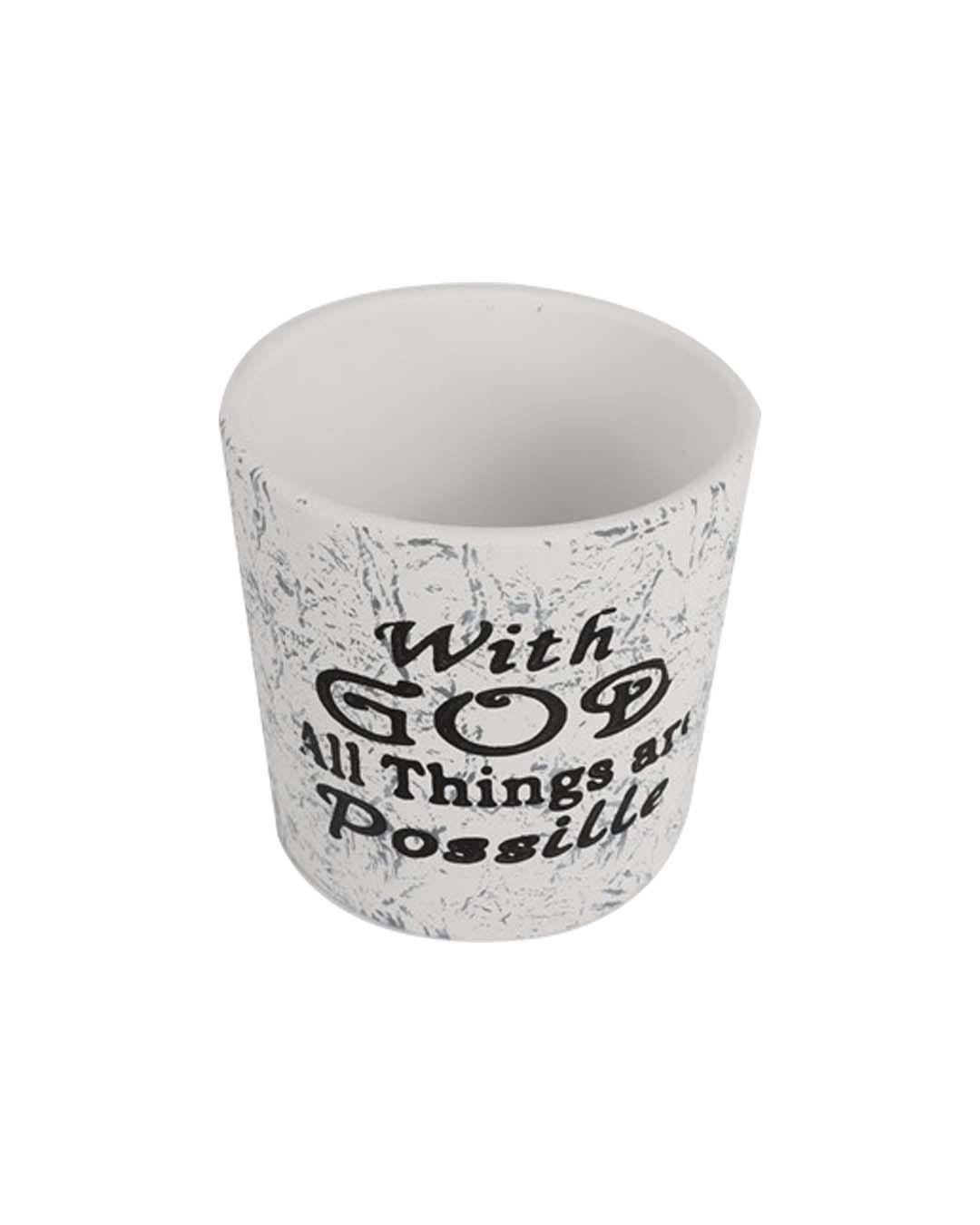Ceramic, Table Planter, Quirky Quotes, Matt : Finish, Multicolor
