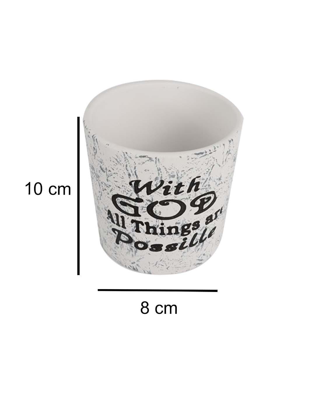 Ceramic, Table Planter, Quirky Quotes, Matt : Finish, Multicolor