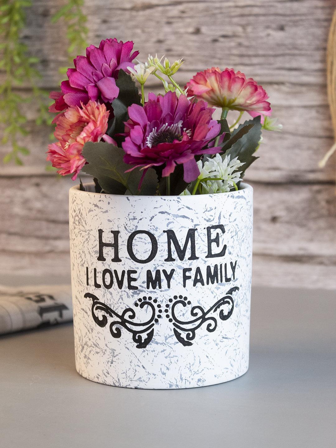 Ceramic, Table Planter, Quirky Quotes, Matt : Finish, Multicolor