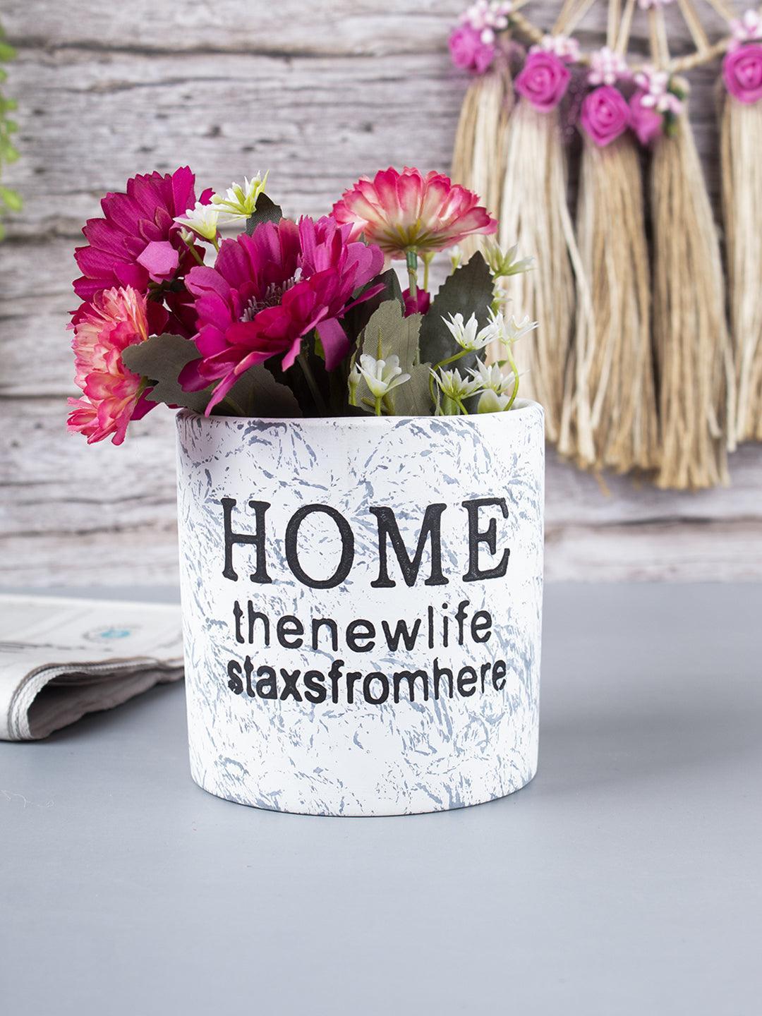 Ceramic, Table Planter, Quirky Quotes, Matt : Finish, Multicolor