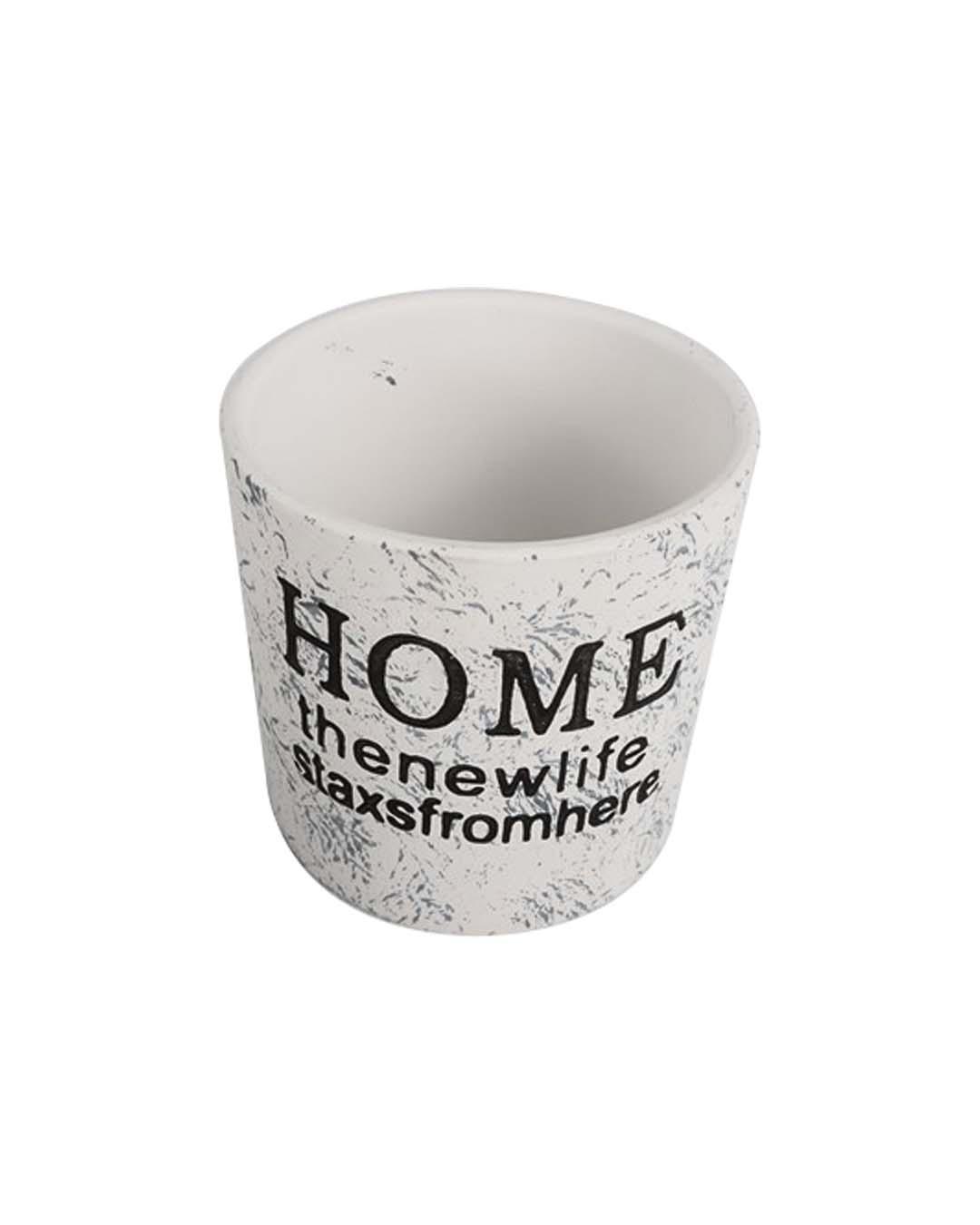 Ceramic, Table Planter, Quirky Quotes, Matt : Finish, Multicolor