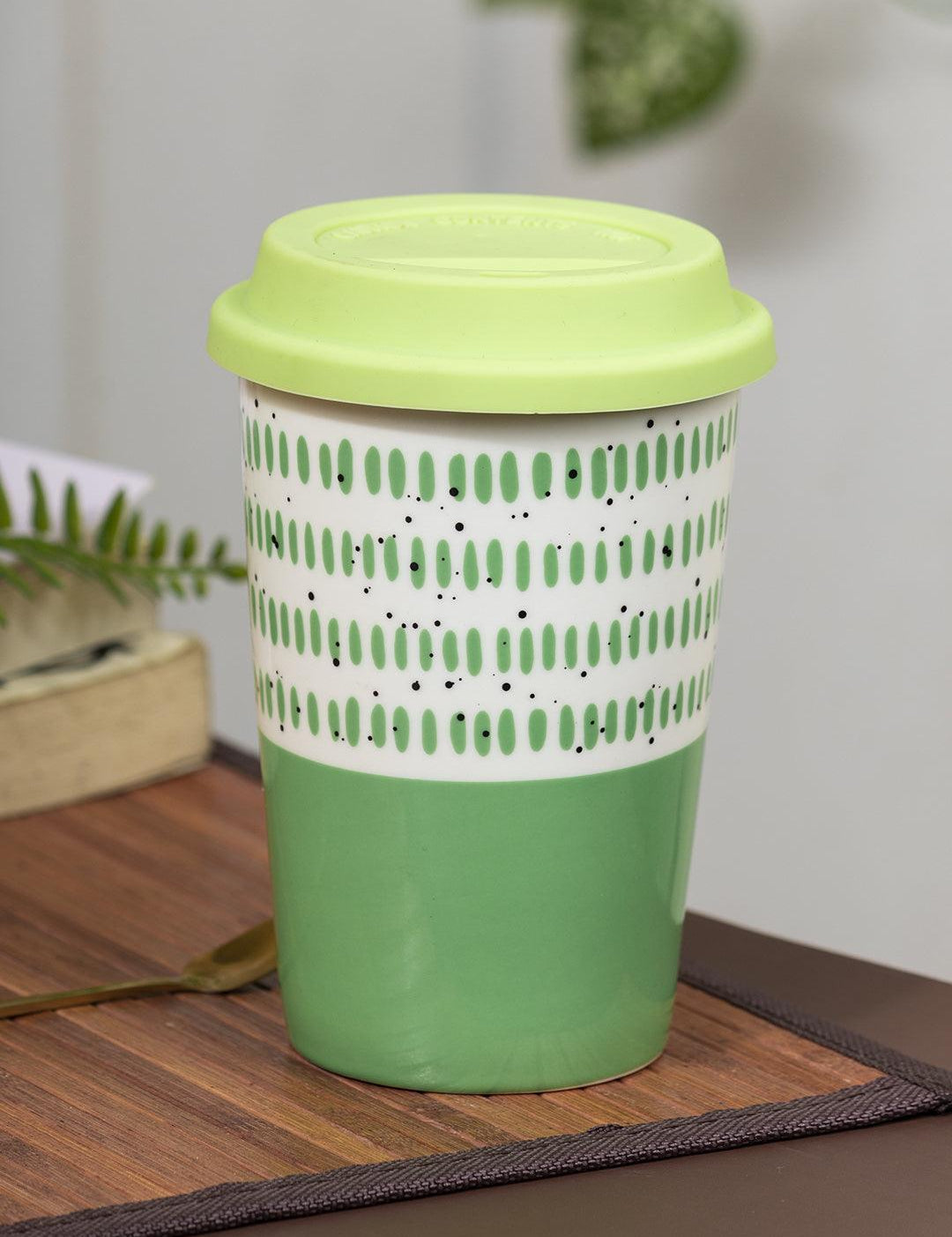 Ceramic Travel Coffee Mug with lid (400 mL) - MARKET 99
