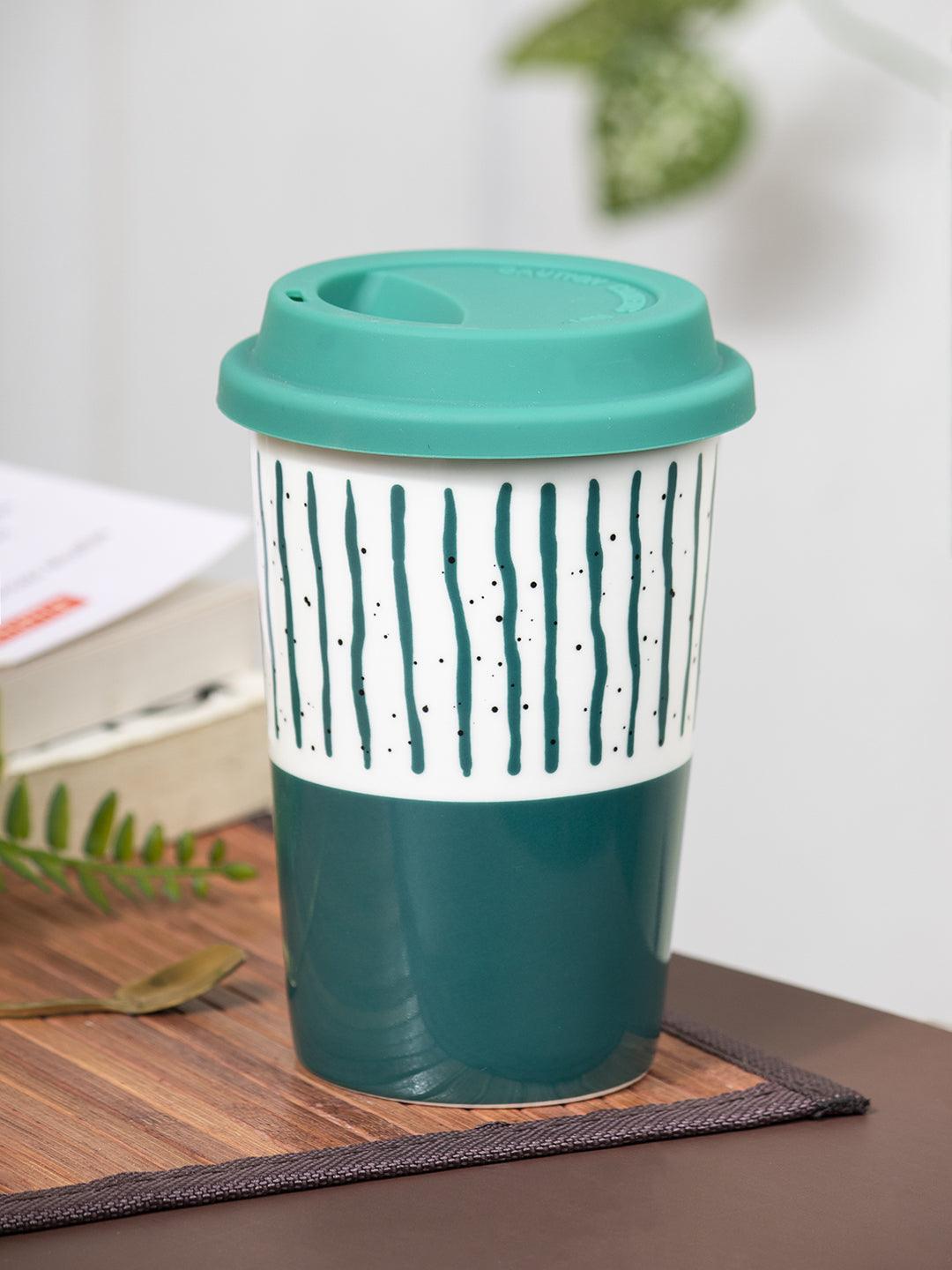 Ceramic Travel Coffee Mug with lid (400 mL) - MARKET 99