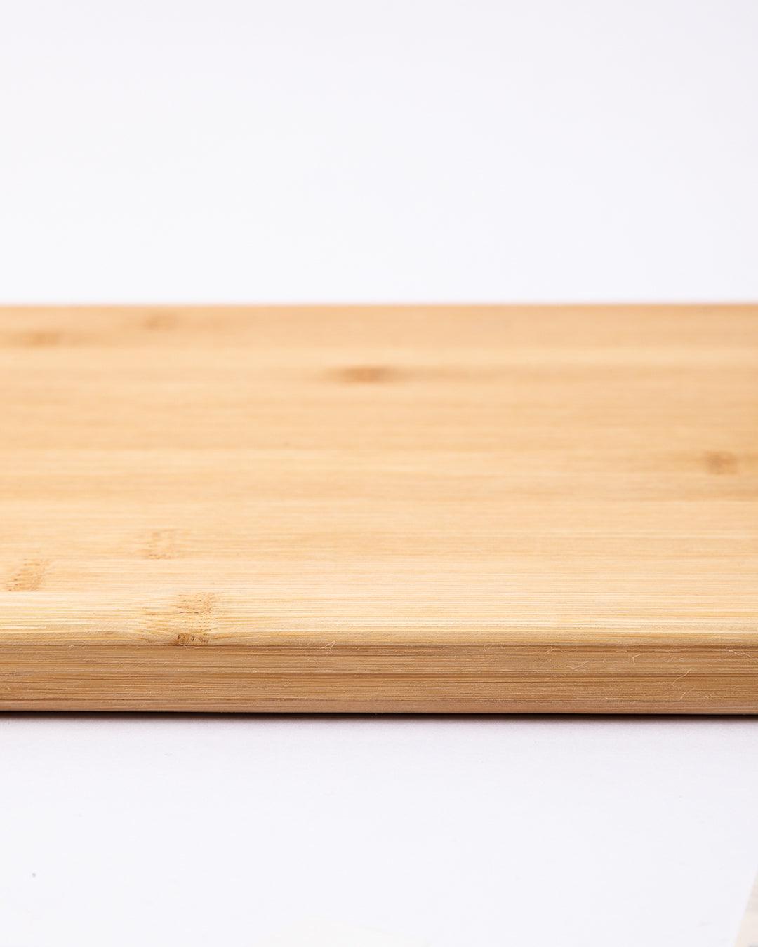 Chopping Board, with Metal Handle, Natural Wood Colour, Bamboo - MARKET 99