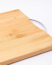 Chopping Board, with Metal Handle, Natural Wood Colour, Bamboo - MARKET 99