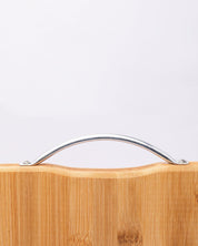 Chopping Board, with Metal Handle, Wooden Finish, Natural Wood Colour, Bamboo - MARKET 99