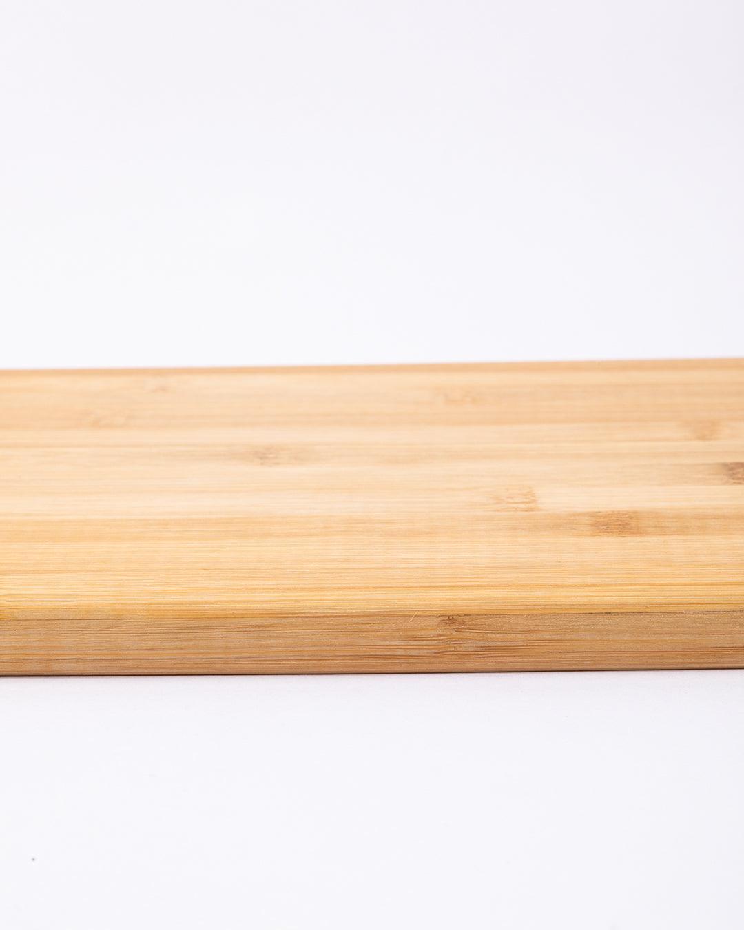 Chopping Board, with Metal Handle, Wooden Finish, Natural Wood Colour, Bamboo - MARKET 99
