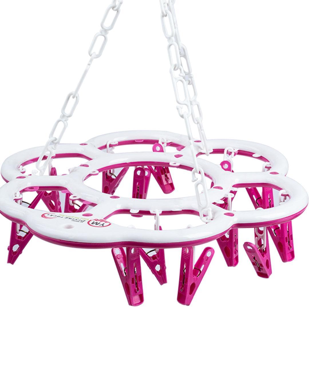 Cloth Hanger, Pegs, Pink, Plastic, Set of 18 - MARKET 99