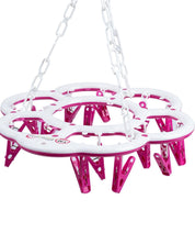 Cloth Hanger, Pegs, Pink, Plastic, Set of 18 - MARKET 99