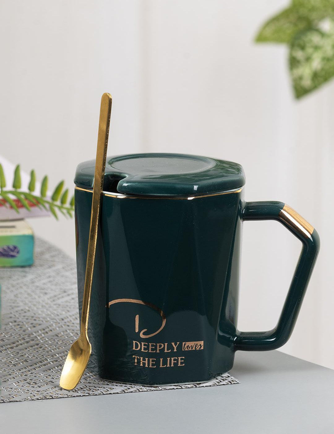 Coffee Mug With Lid (320 Ml) - MARKET 99