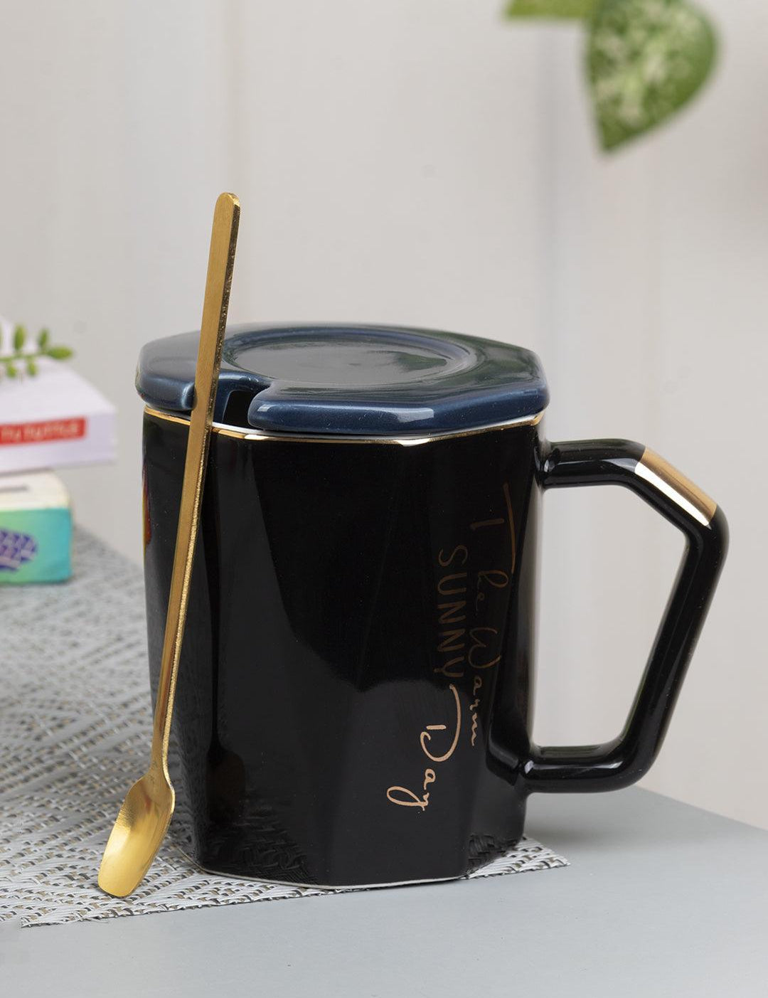 Coffee Mug With Lid (320 Ml) - MARKET 99