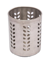 Cutlery Holder, Leaf Punch Design, Silver, Stainless Steel, Set of 2 - MARKET 99