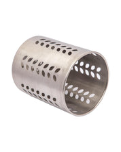 Cutlery Holder, Leaf Punch Design, Silver, Stainless Steel, Set of 2 - MARKET 99