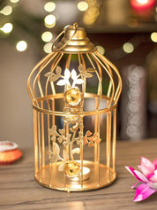 Diwali Decoration Item GOLDEN CAGE T -LITE HOLDER PACK OF 2