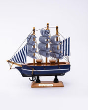 Decorative Boat, Handcrafted Wood, For Home & Office Décor, Antique Finish, Blue, Wood - MARKET 99