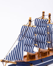 Decorative Boat, Handcrafted Wood, For Home & Office Décor, Antique Finish, Blue, Wood - MARKET 99