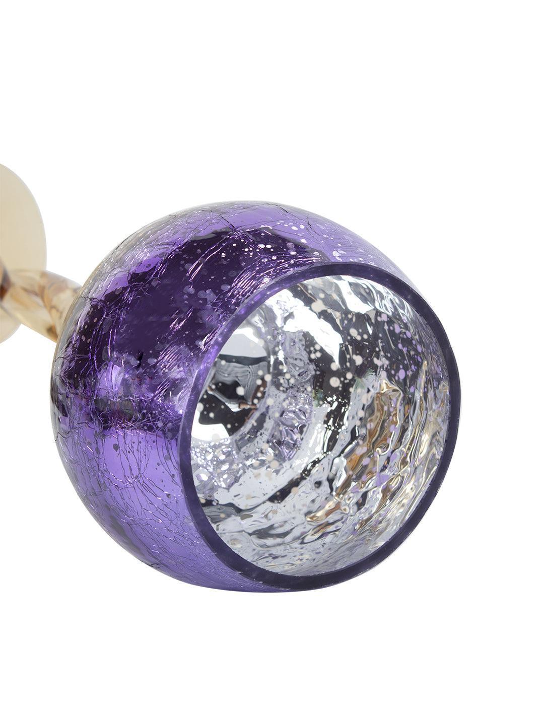 Decorative Purple Tined Glass Candlestick Holders - MARKET 99