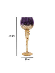Decorative Purple Tined Glass Candlestick Holders - MARKET 99