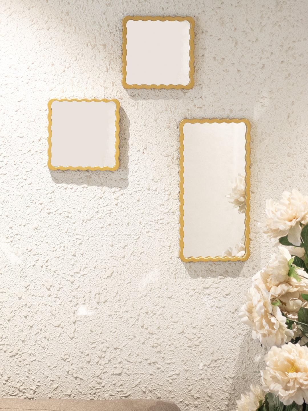 Market99 Wall Mirror, Wall Décor, Antique Finish, Natural Colour, Plastic,  Set of 3 - Market99 – MARKET 99