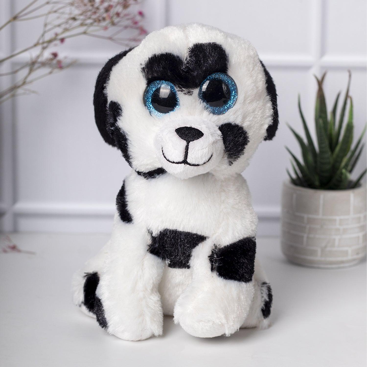 black and white plush cat