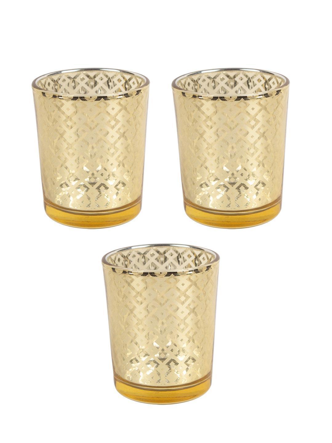 Diwali Home Decoration Tealight Candle Votive Holders Pack Of 3 Pcs - MARKET 99
