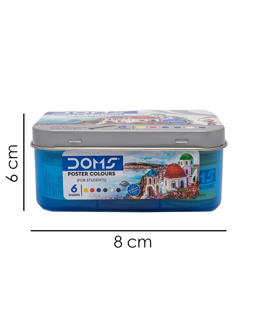 DOMS Poster Colours, Assorted Colours, Plastic, Set of 6 Shades - MARKET 99