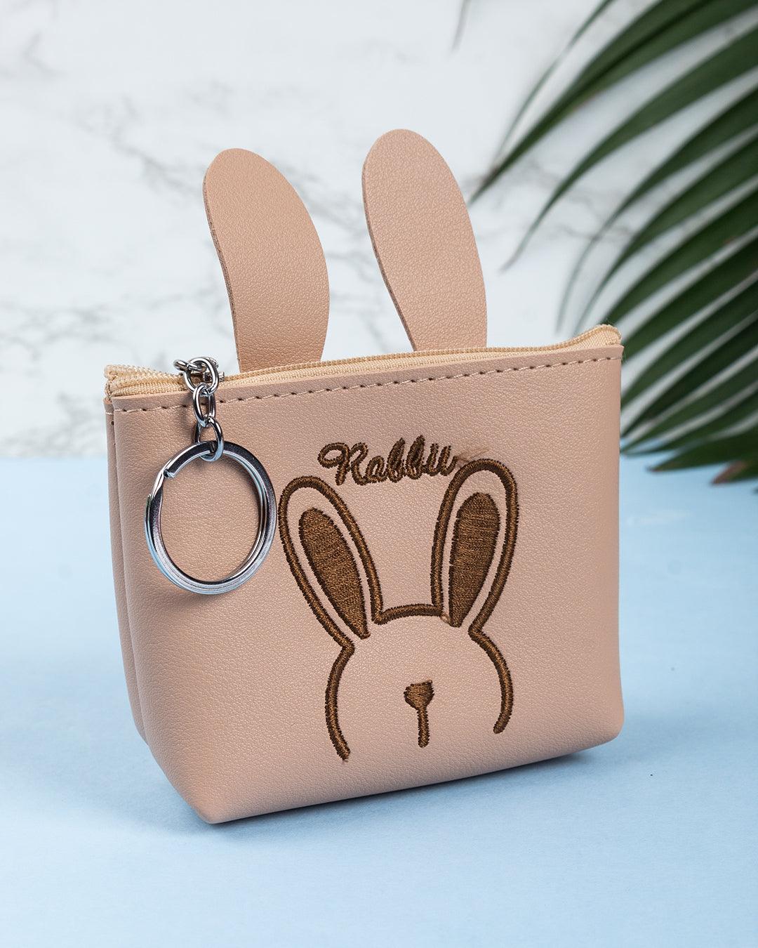 Buy Donati Coin Pouch Bunny Print Cream Colour PU Leather at