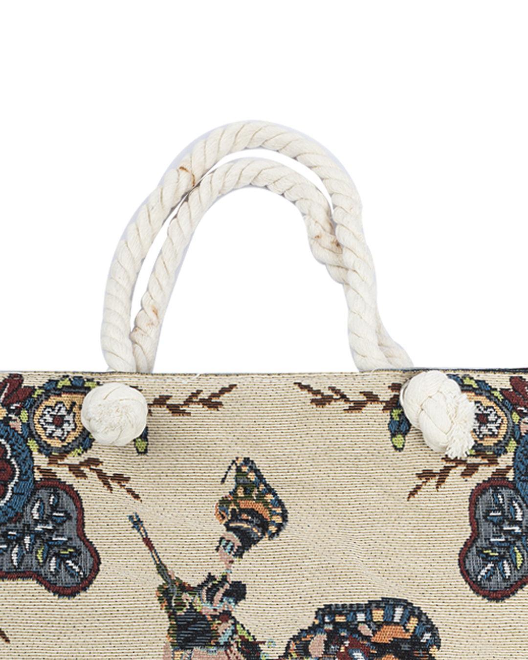 Donati Tote Bag, Elephant Print, Multicolour, Cotton - MARKET 99