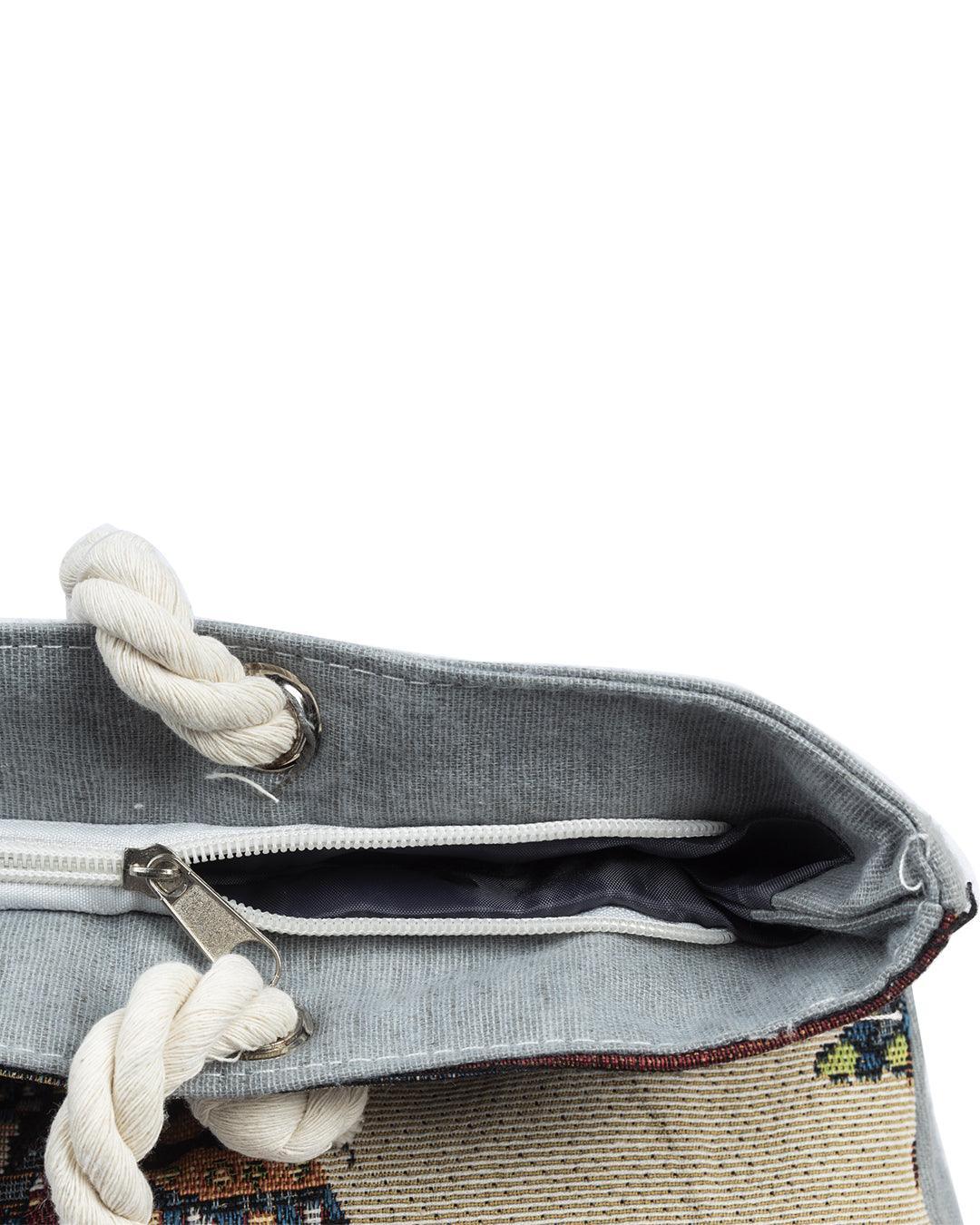 Donati Tote Bag, Elephant Print, Multicolour, Cotton - MARKET 99