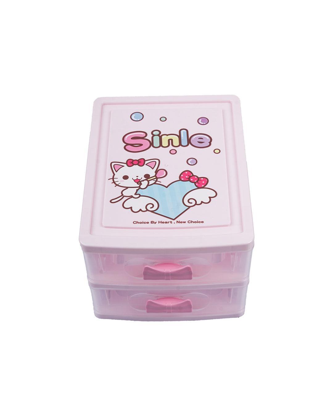 Double Layer Drawer Organizer, Pink, Plastic - MARKET 99