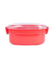 Double Layer Frog Shape Lunch Box for Kids With Spoon, Red, Plastic - MARKET 99