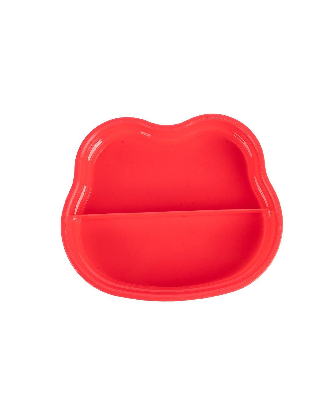 Double Layer Frog Shape Lunch Box for Kids With Spoon, Red, Plastic - MARKET 99