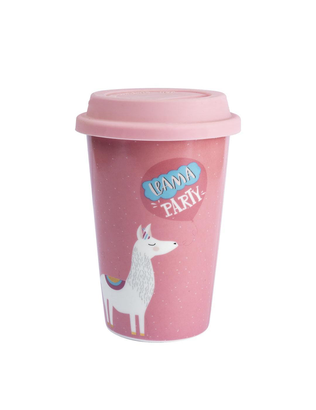 Double Wall Ceramic Travel Mug With Lid (400 mL) - MARKET 99