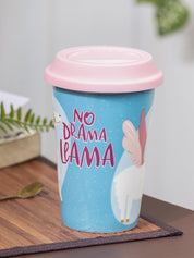 Double Wall Ceramic Travel Mug With Lid (400 mL) - MARKET 99