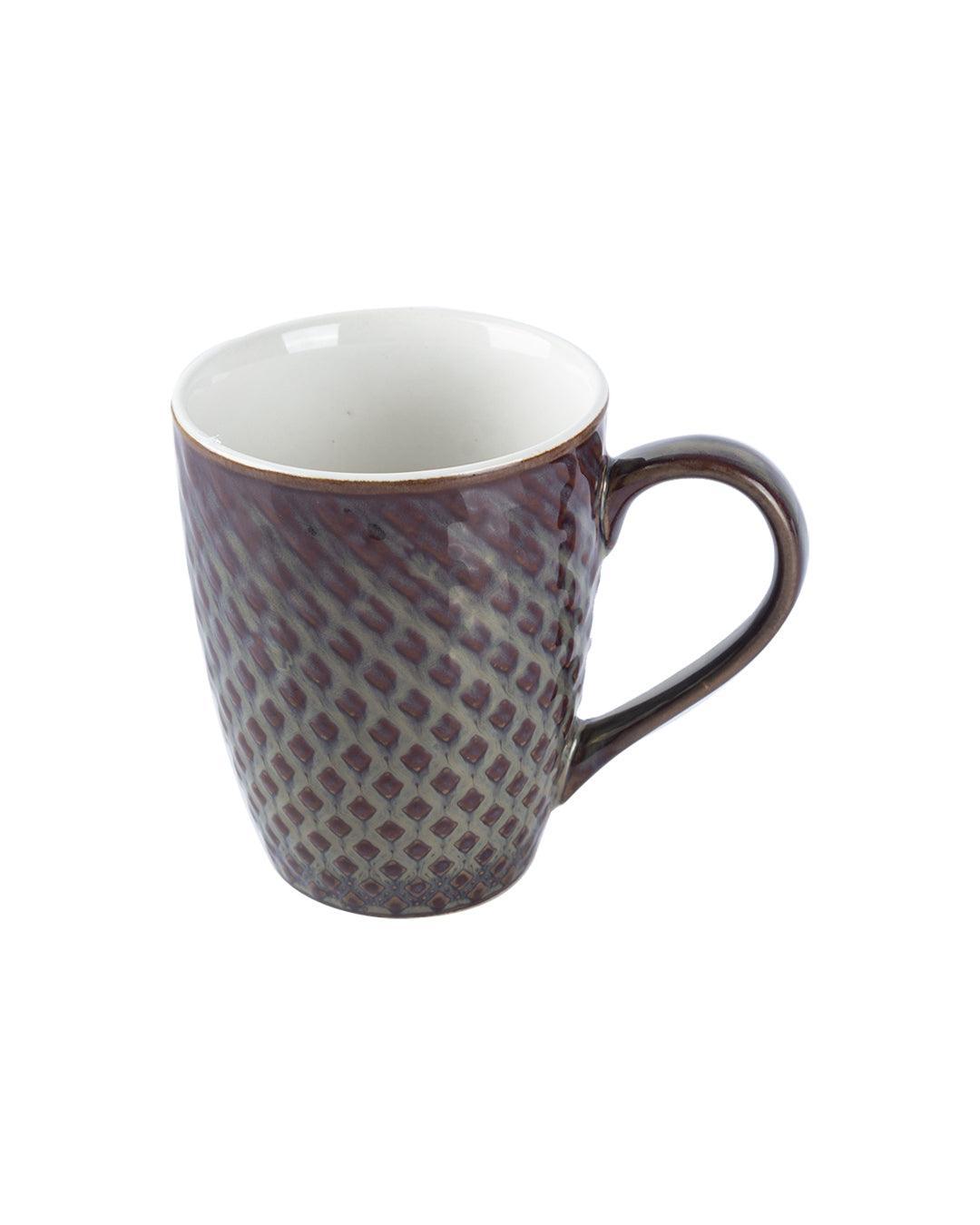Dual Glazed Diamond Textured Ceramic Mug (Matte Finish, 330 mL) - MARKET 99